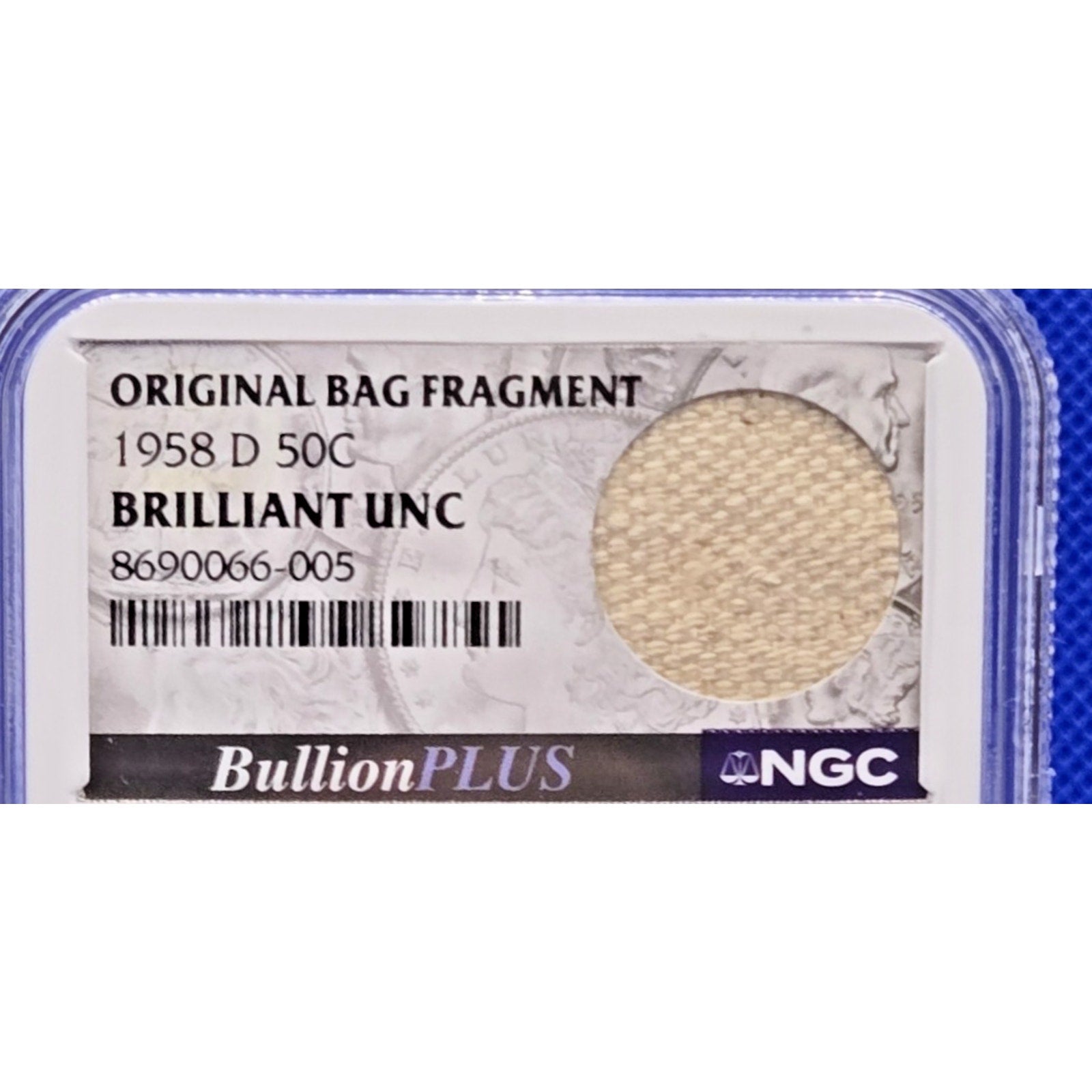 👀1958-D 50C Franklin Half Dollar Brilliant UNC NGC w/Org Bag Fragment #248